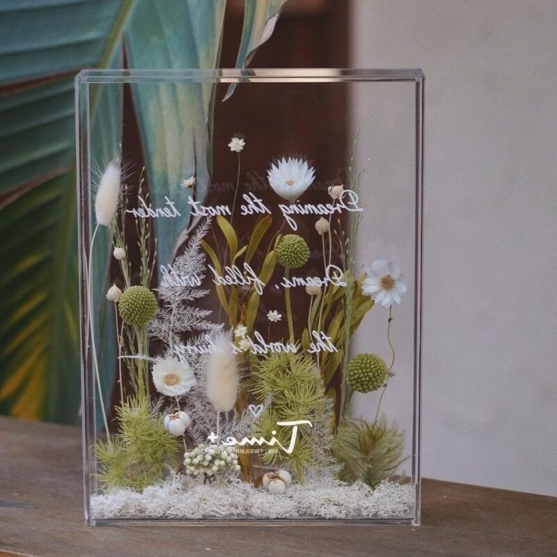 手工亚克力永生花盒中空相框