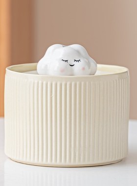 小型流水摆件循环水n迷你可爱治愈工位办公室桌面装饰品猫咪饮水