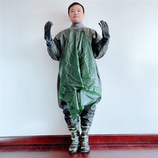 包邮加厚橡胶手套全身肚口下水裤打渔郎挖藕捕鱼皮叉抓鱼连身防水