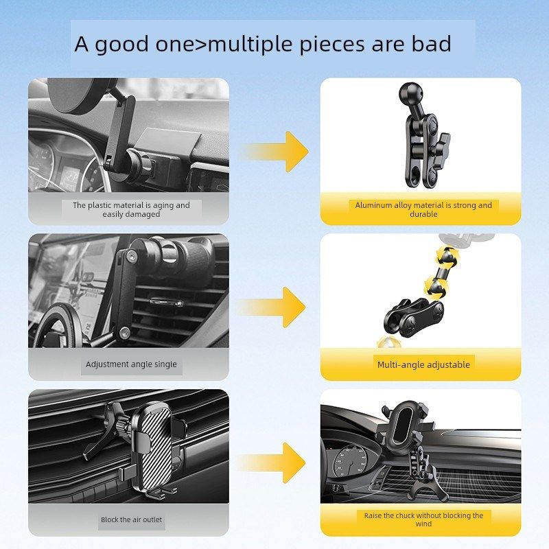 汽车支架延伸杆出风口中央控制显示支架适配器杆延伸臂17mm球头配