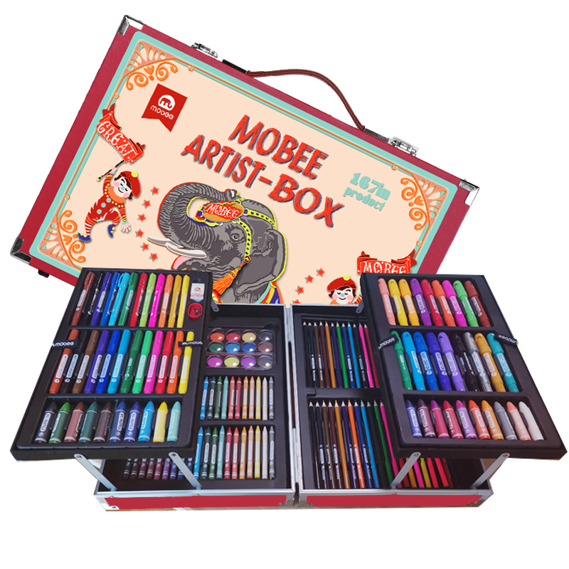 mobee画画工具套装儿童幼儿小学生美术画笔礼盒彩笔绘画生日礼物