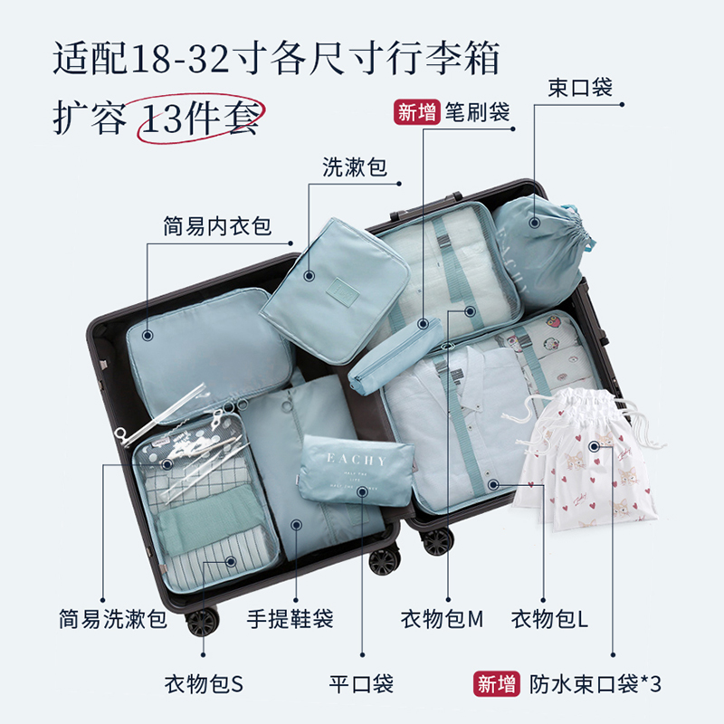 旅行收纳包行李箱收纳袋衣服内衣整理袋子旅游便携分装包套装衣物
