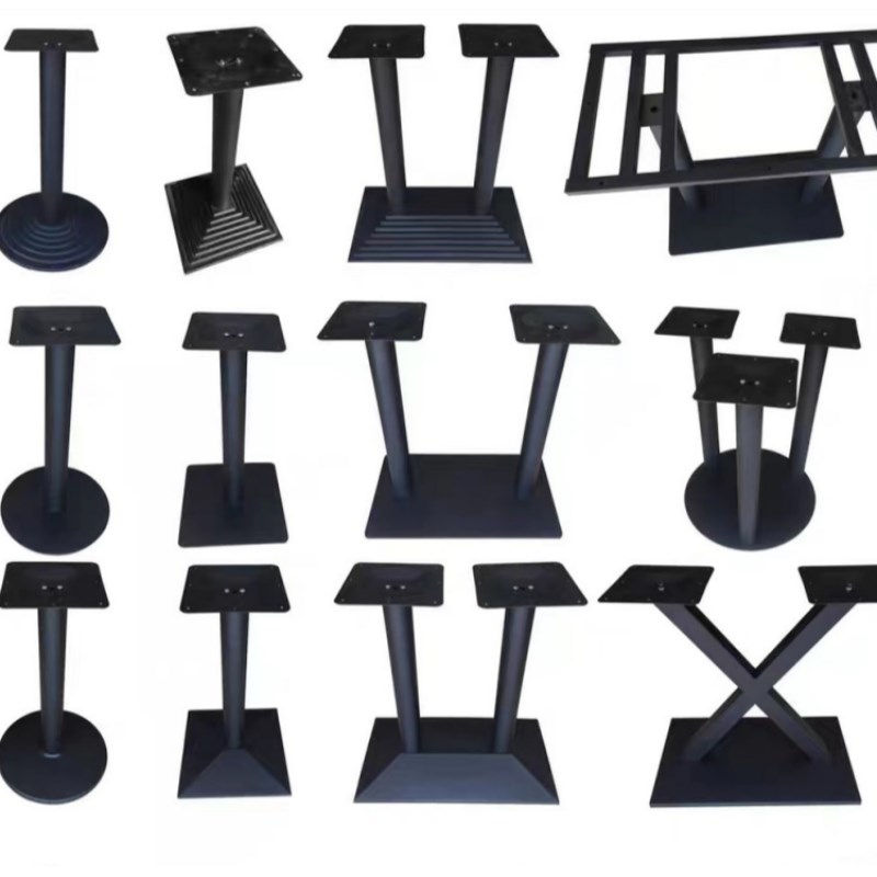 桌子腿不锈钢桌腿桌脚支架铁艺铸铁底座吧台脚茶圆桌餐桌定制桌架