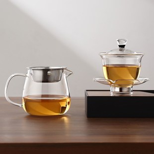 高硼硅玻璃茶具套装 新款 家用懒人泡茶防烫神器全自动茶水分离盖碗