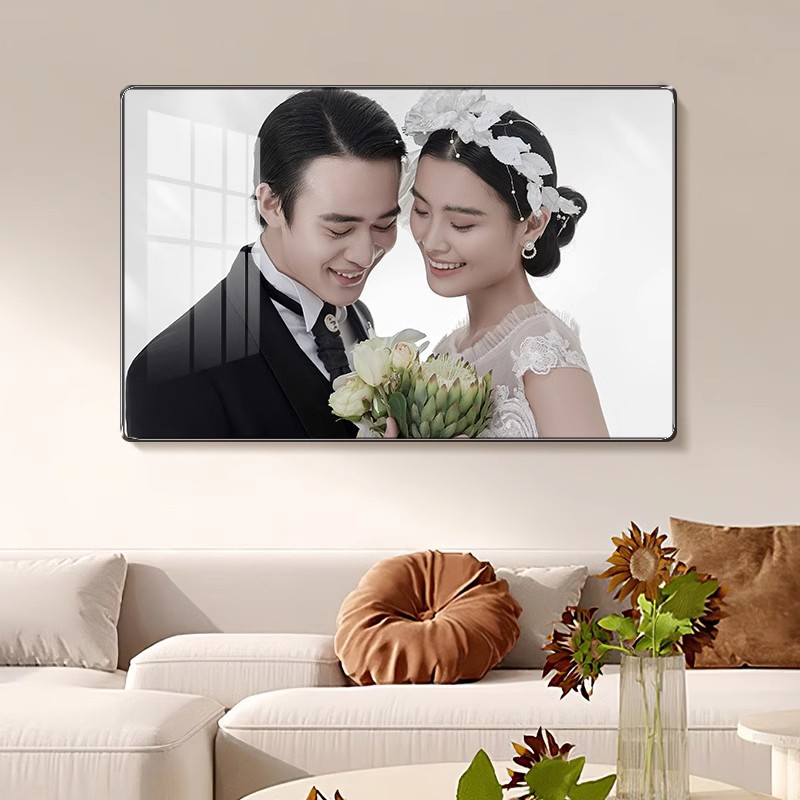 婚纱照相框挂墙i洗照片相框定制作床头结婚照全家福放大照片墙打