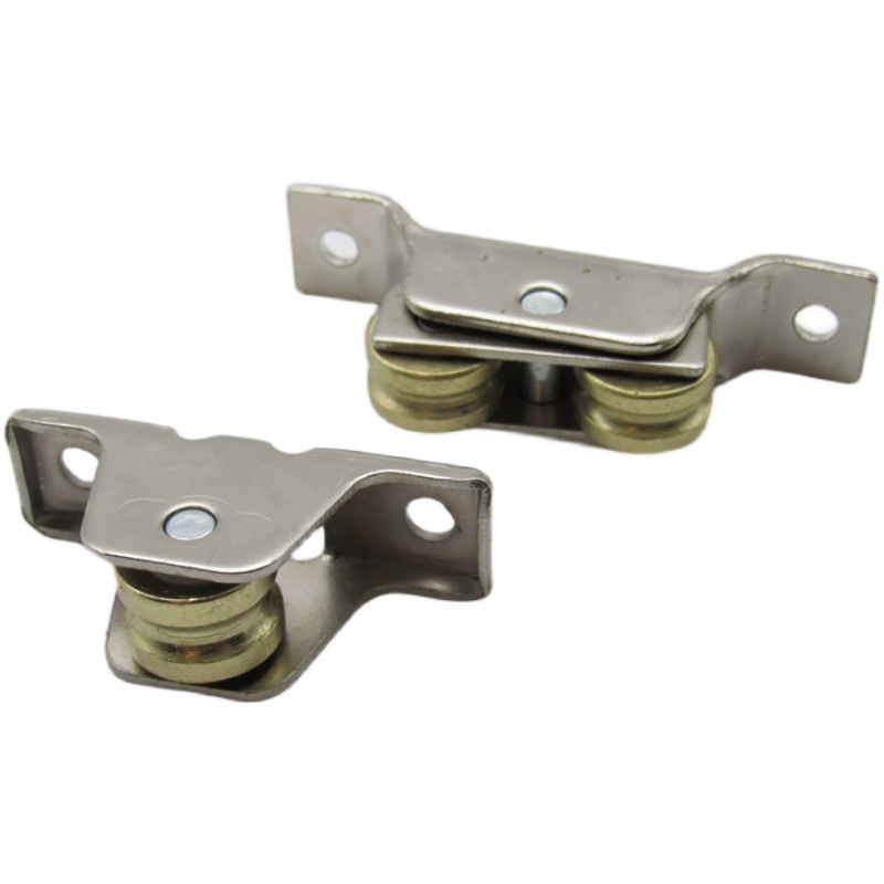 无门槛无底边框塑钢推拉门滑轮凹槽滚F轮铜轨道门窗高脚轴承下滑