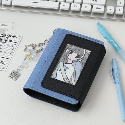 简约a7撞色牛仔三折活页手帐本女孩高颜值精致高级布艺空白笔记本