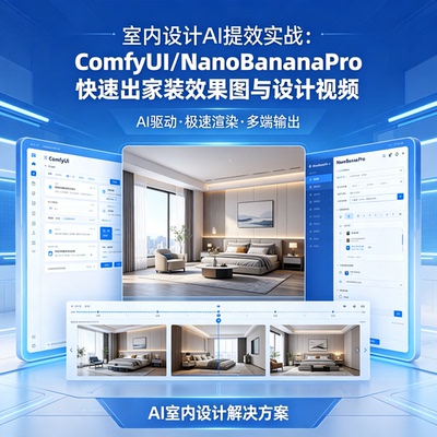 室内设计AI提效ComfyUI/NanoBananaPro快速出家装效果图设计视频