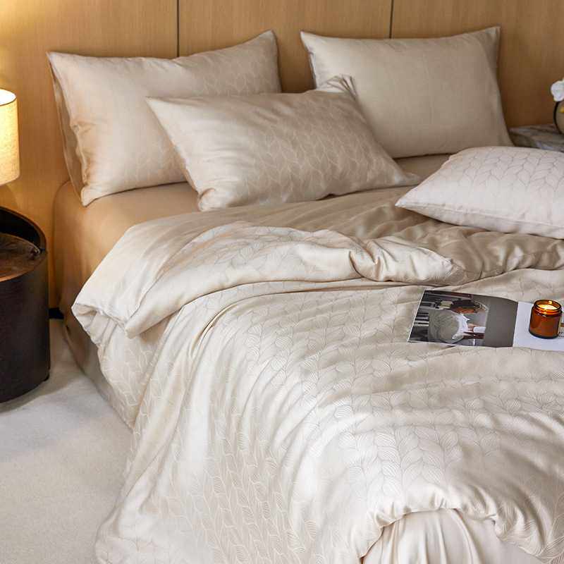 60S兰精天丝提花四件套新款提花工艺夏季裸睡高级感莱赛尔套件