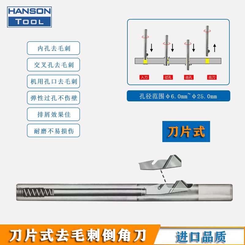 【低价 】法兰孔正反面去毛刺倒角刀 刀片式上下孔口弹性倒角