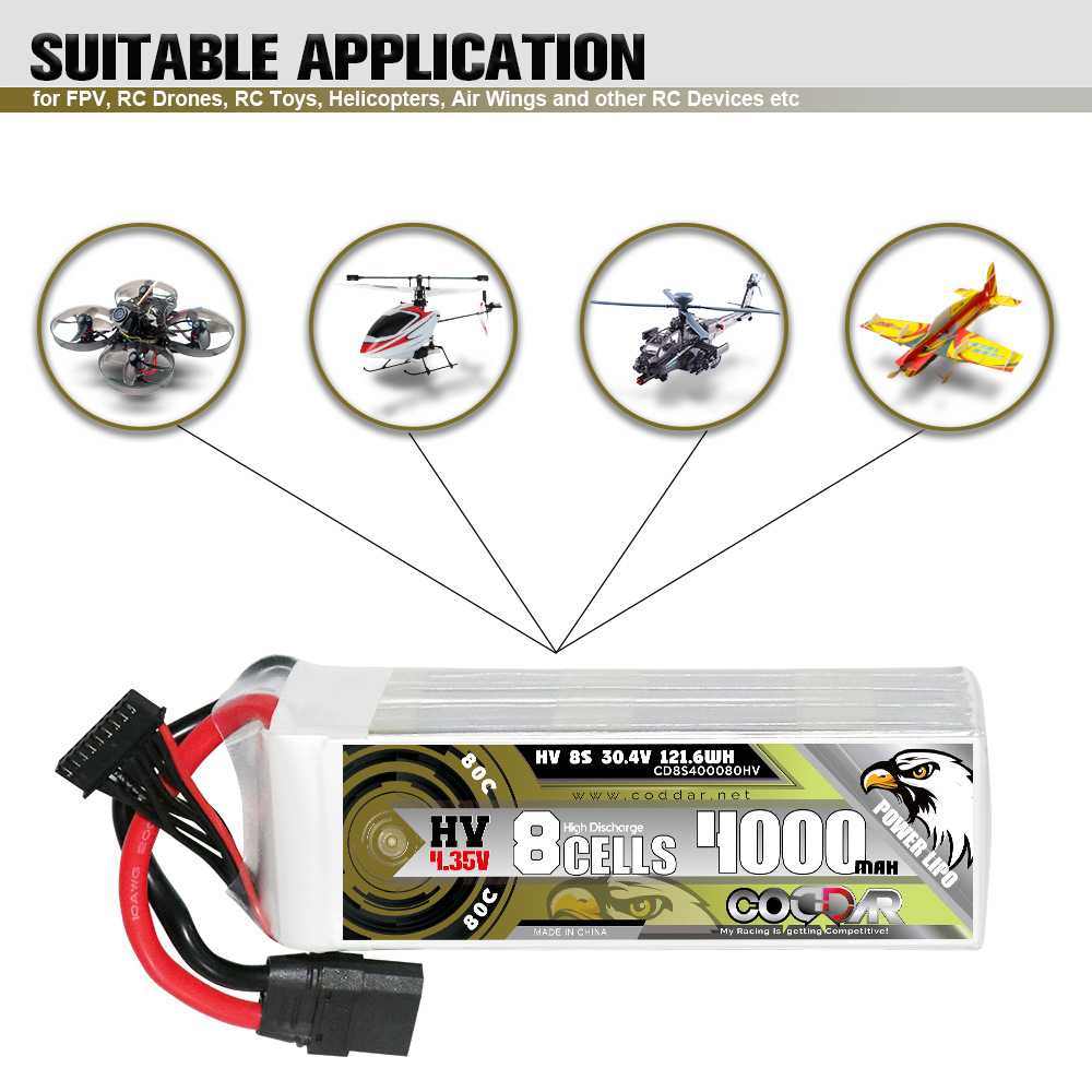 CODDAR鹰氪4000MAH 8S 30.4V 80C航模7寸8寸穿越机长续航锂电池HV