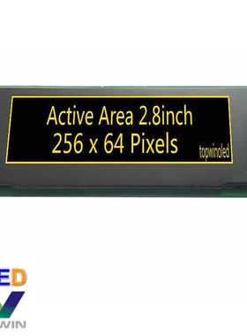 2.8寸黄色2.8英寸oled模块2.8英寸黄光TW56641281B02带PCBA板铁框