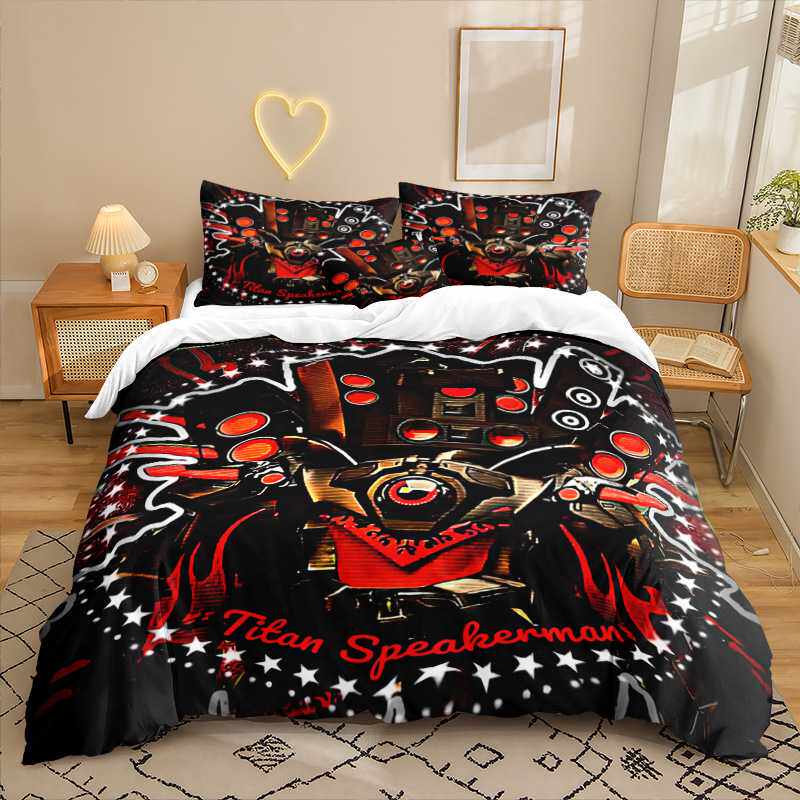 动漫系列3D数码印花三件套跨境床品套件床单被套来图可定