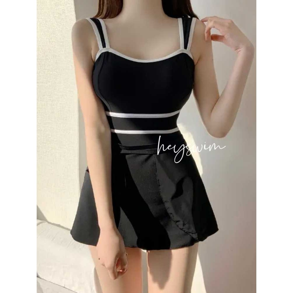 多色】新款连体泳衣女ins风保守遮肚显瘦温泉度假裙式两件套泳装