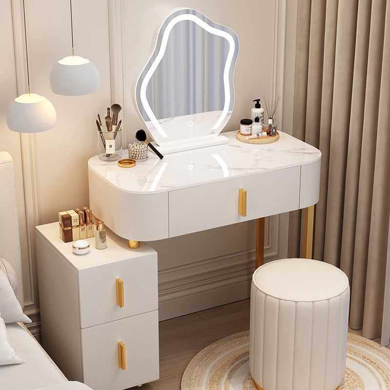 奶油风现代简约梳妆台2025新款化妆桌小户型轻奢化妆台岩板梳妆台,3C数码配件,摄像机配件,淘宝优惠券,粉丝福利购,淘宝优惠卷