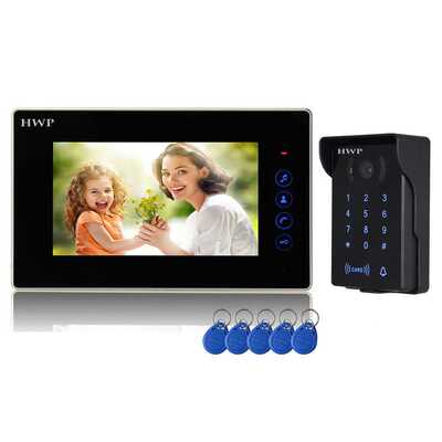 密码刷卡7寸高清可视对讲门铃Video and audio doorbell intercom