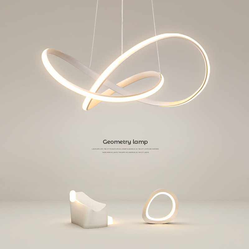 餐厅吊灯现代简约北欧极简异形线条客厅卧室灯饰办公室样板房灯具
