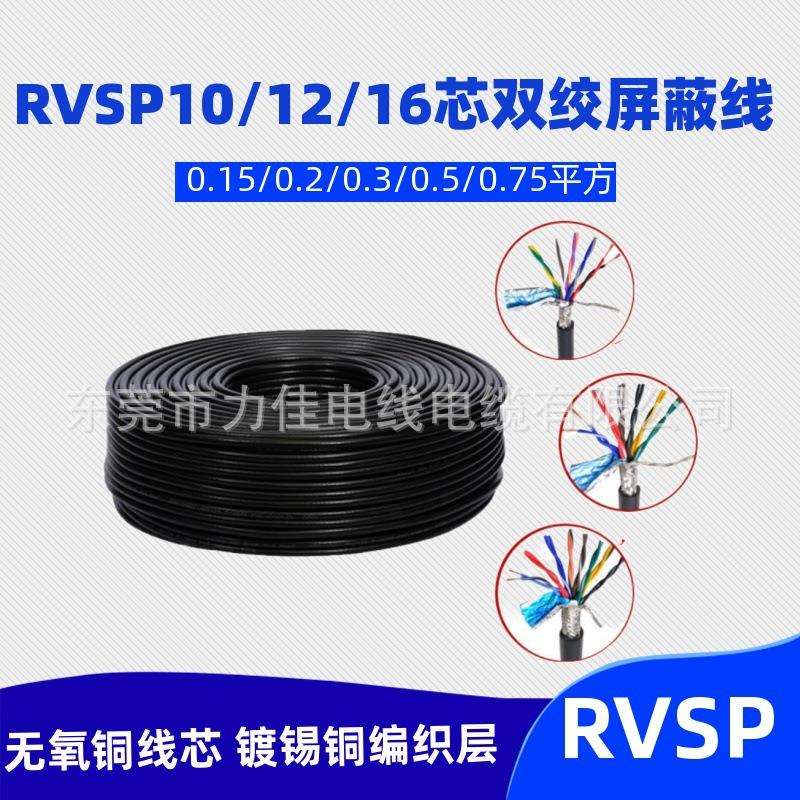 纯铜RVSP20芯0.2/0.3/0.5平方双绞屏蔽线二十芯485通讯信号线