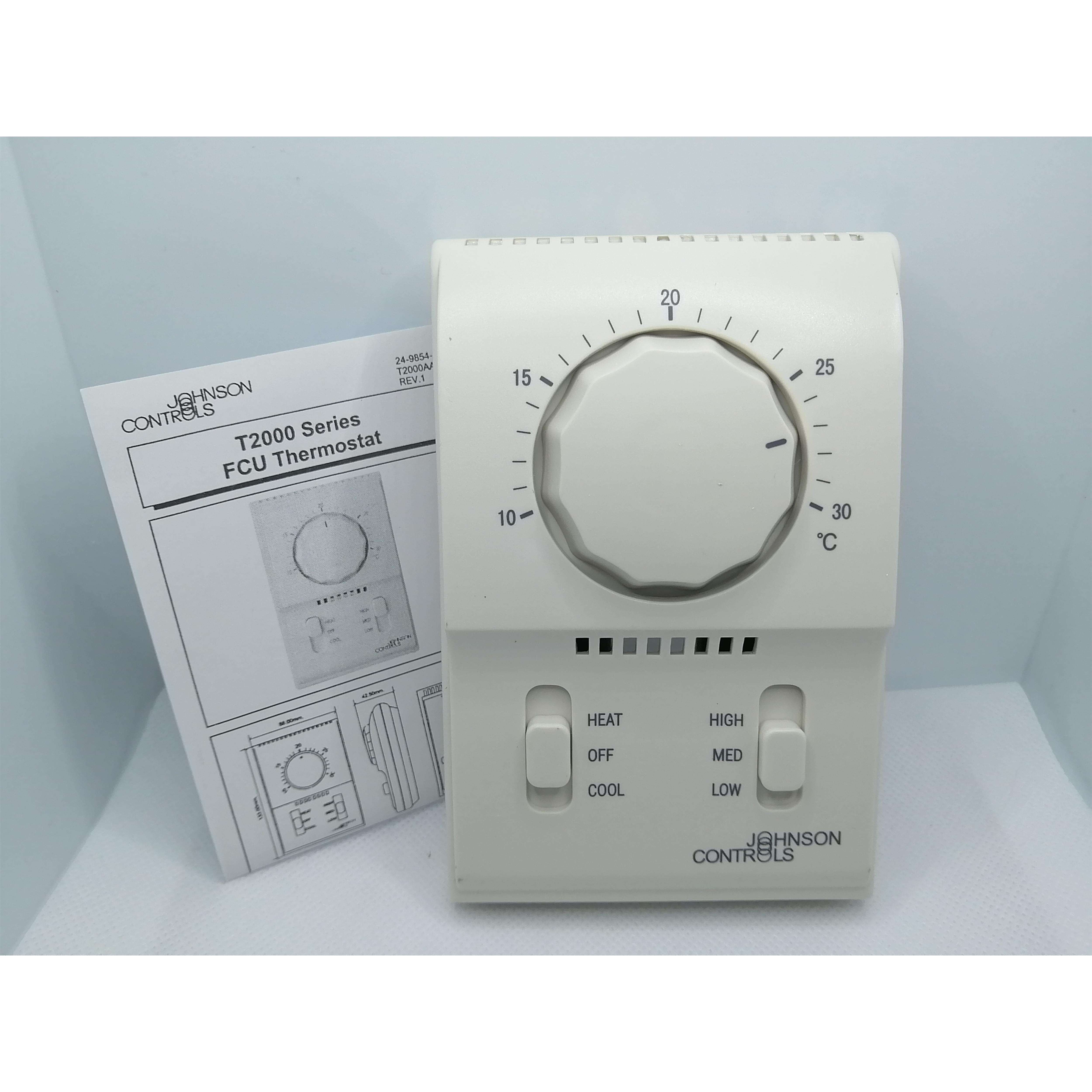 江森T2000AAC-0C0机械式中央空调温控器风机盘管温度控制面板开关