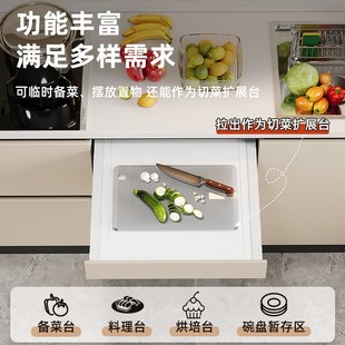 抽拉操作台伸缩橱柜拉篮微波I炉隔板置物架托盘收纳支 厨房隐藏式