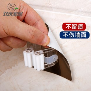 挂 卫生间拖把架免打l孔拖把挂钩挂拖把扫I把卡座P拖把夹挂拖把