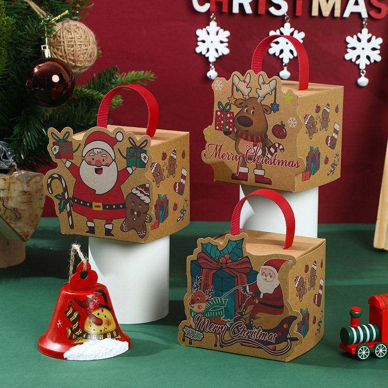 新款圣诞节苹果包装盒子平安夜苹果盒圣诞苹果盒糖果手提礼物礼盒