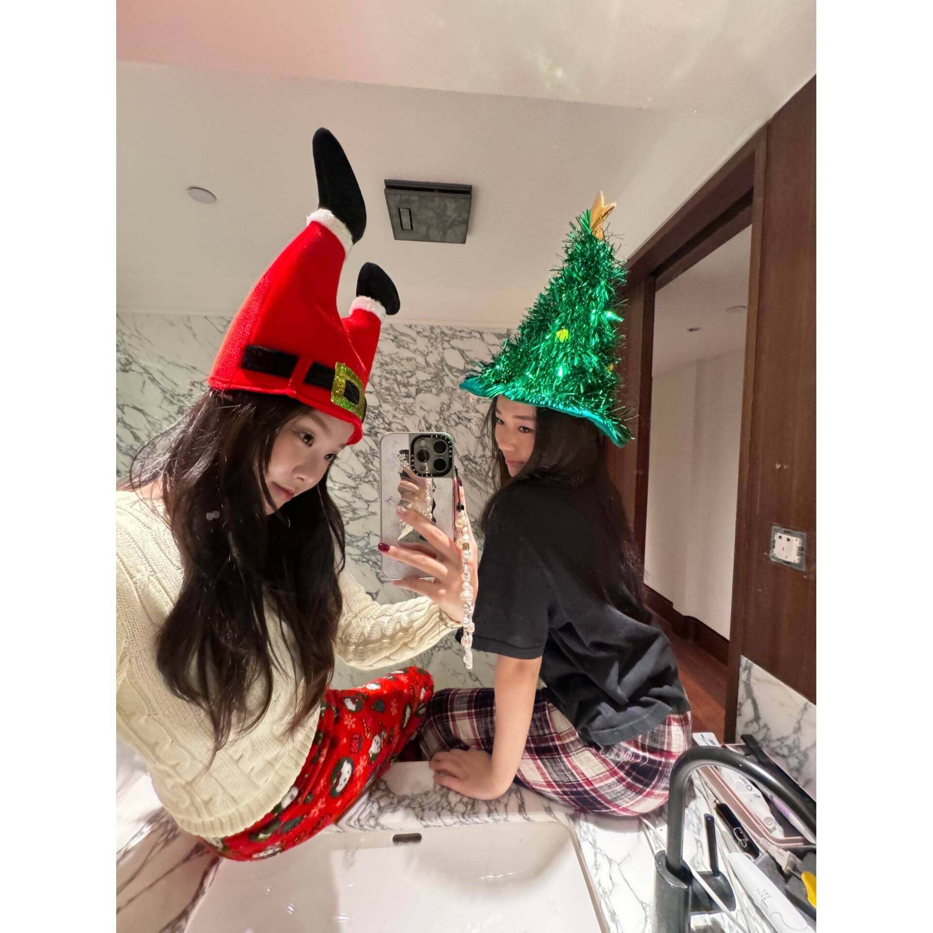 圣诞节氛围感穿搭圣诞老人帽子闺蜜情侣头套拍照道具拍摄装扮头饰