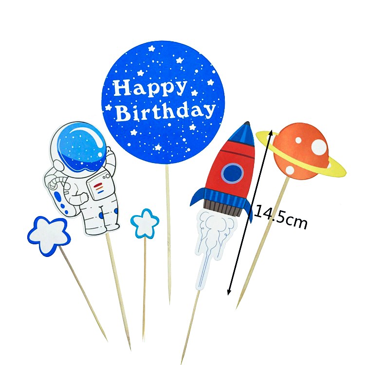 宇航员材料包蛋糕装饰摆件太空人插卡网红生日装扮烘焙插件插牌