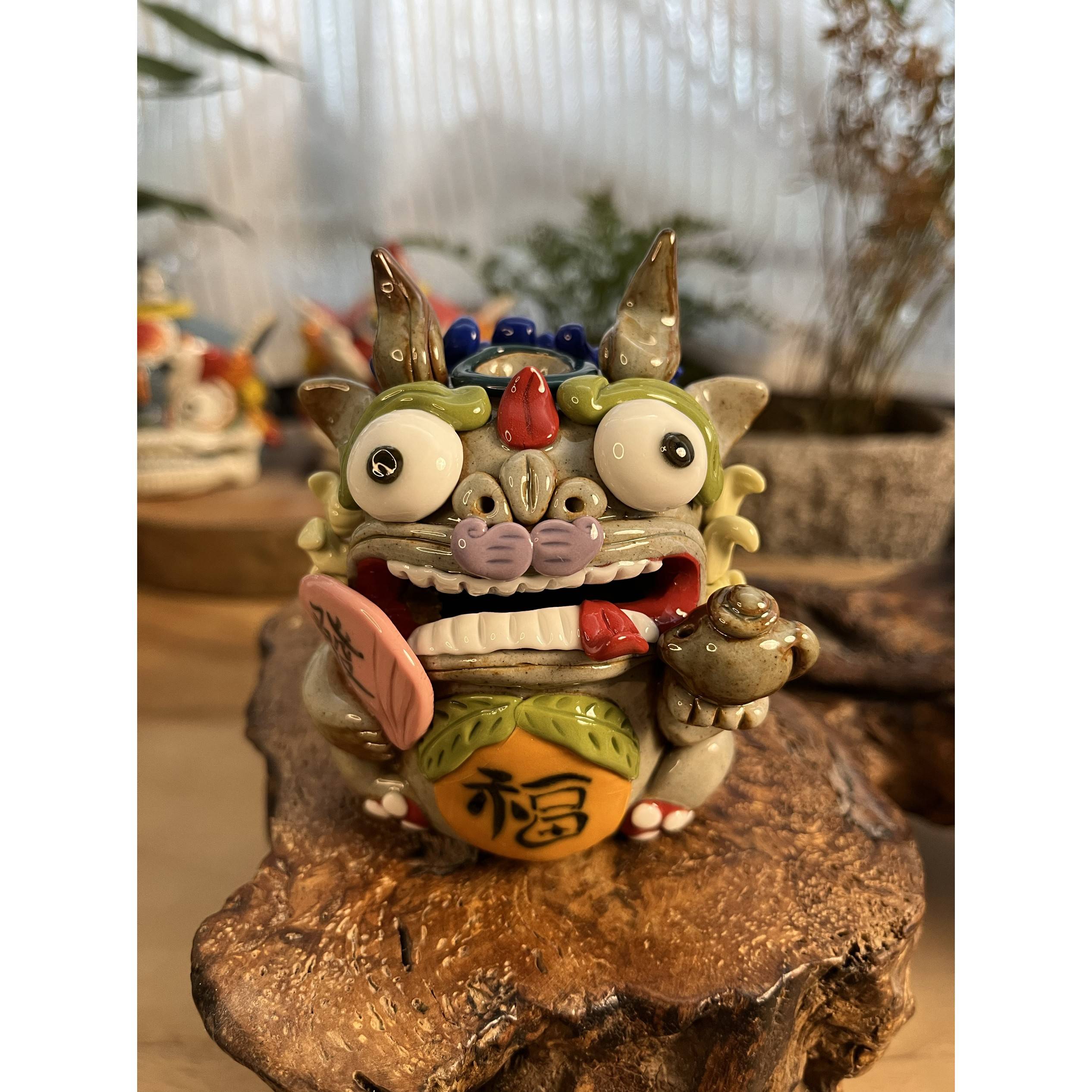 辰雪景德镇纯手工陶瓷貔貅茶宠香炉摆件线香倒流香插开业创意礼品