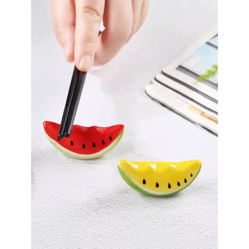 高颜值ins风陶瓷筷子架家用餐桌创意筷托枕日式zakka西瓜餐厅摆件