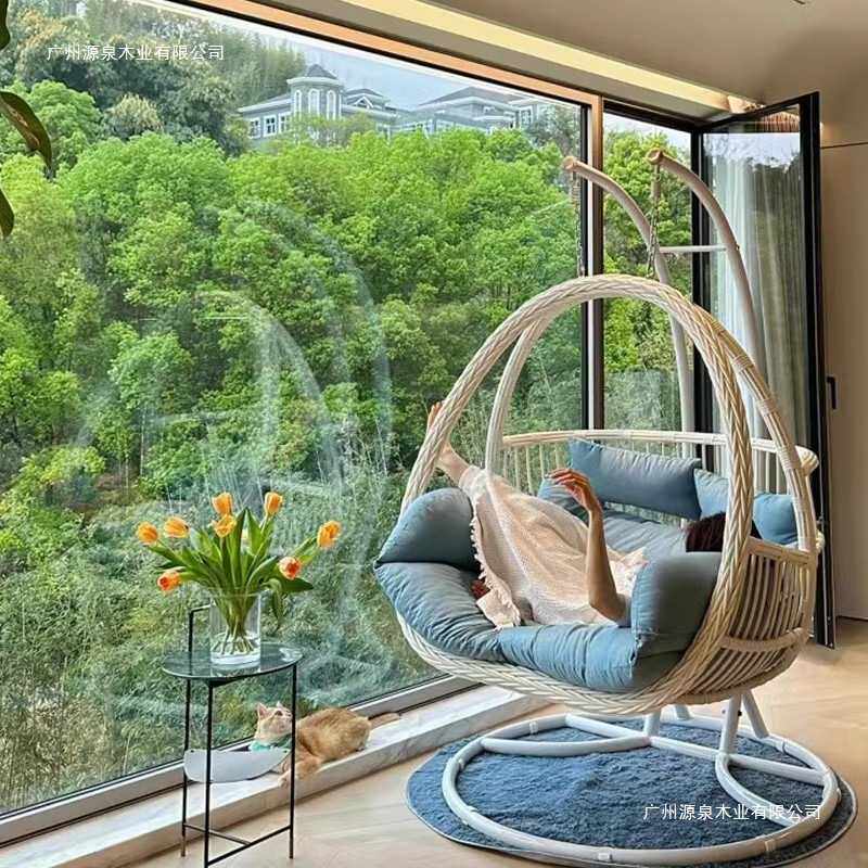 户外秋千吊篮庭院双人吊椅阳台休闲椅子家用吊兰藤椅室内吊床摇椅