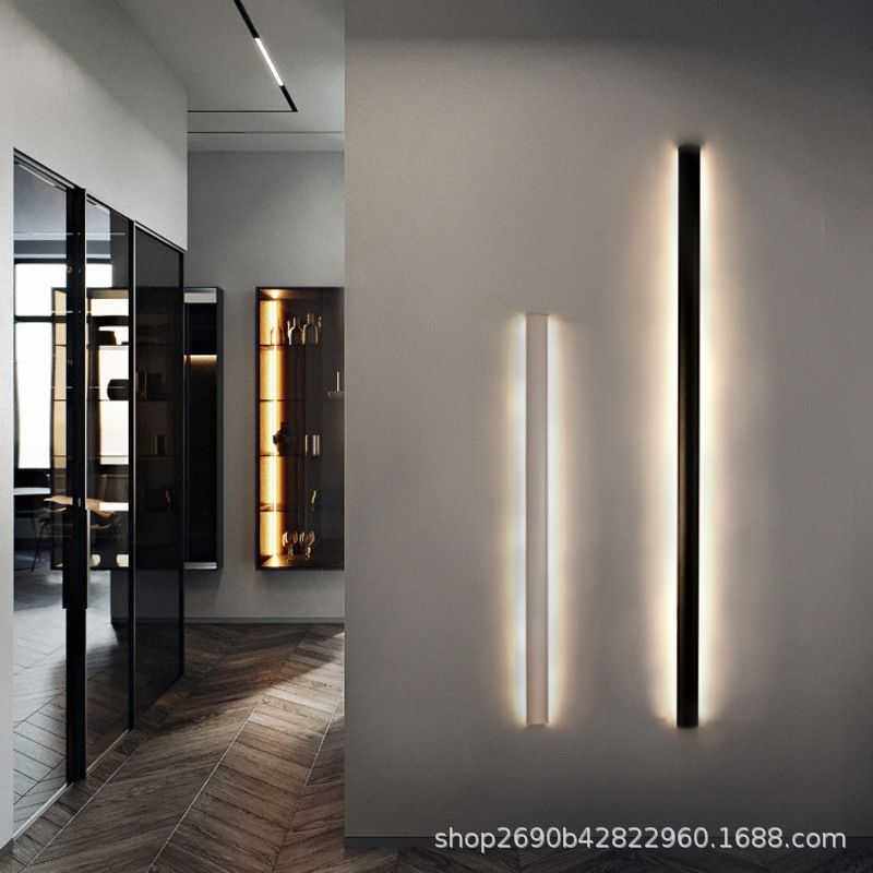 led长条壁灯免开槽明装线条灯简约卧室客厅背景墙天际线灯壁挂式