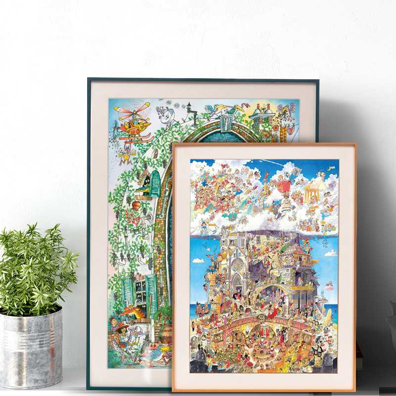 WBZ7新款拼图框1000片50X75框架500片2000片装裱画框挂墙实木相框