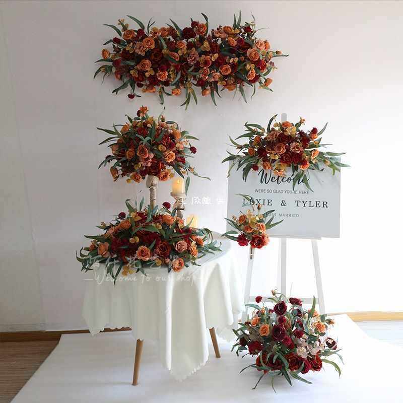 花艺组合套装花排桌花水牌路引花全套婚庆绢花摄影商场橱窗万百