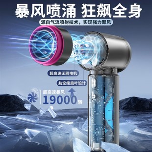手持小风扇便携式 2025新款 随身小型迷你充电神器涡轮X超高速大风