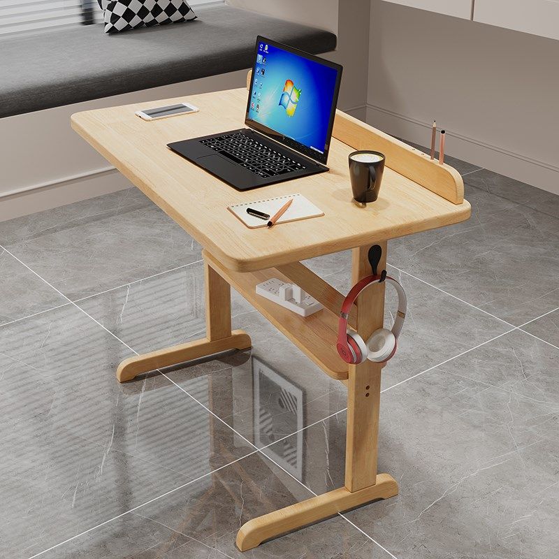 全实木床边桌可移k动C型沙发边几懒人电脑书桌客厅卧室简易小桌子