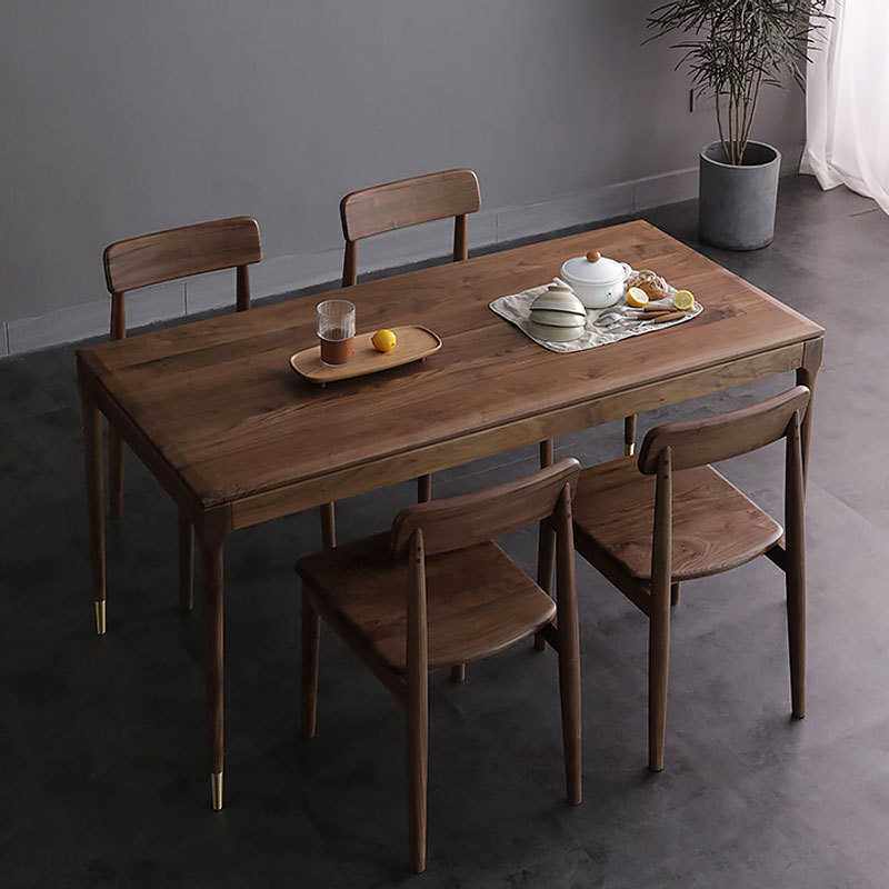 北欧全实木黑胡桃木餐桌长方形现代简约时尚设计家具餐厅饭桌