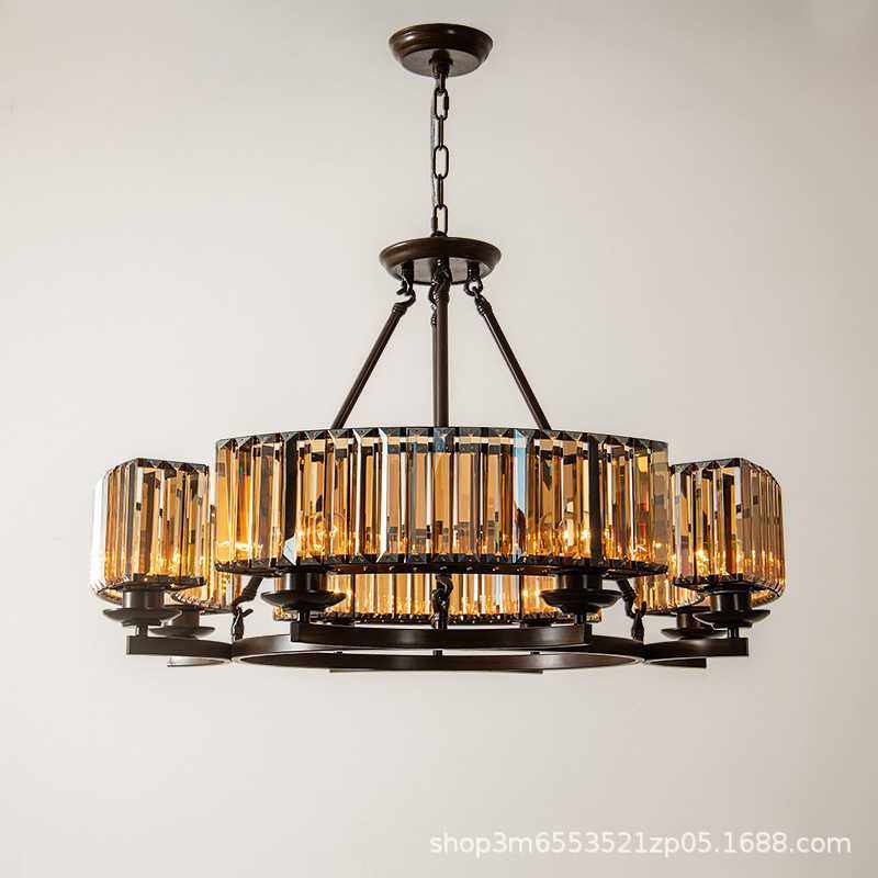工厂 美式吊灯复古水晶客厅主灯中古餐厅灯具卧室轻奢法式灯饰,3C数码配件,摄像机配件,淘宝优惠券,粉丝福利购,淘宝优惠卷