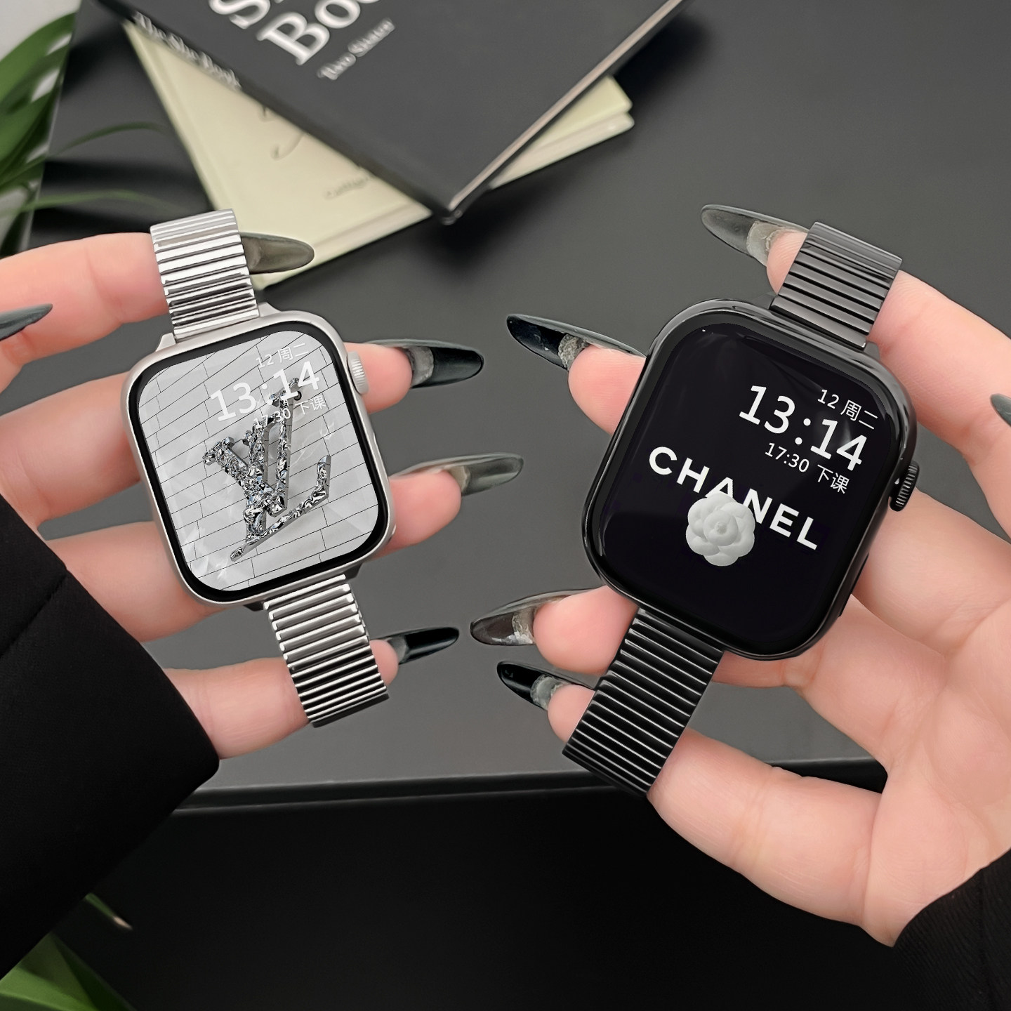 靓戴华为fit5表带阿仙奴钢带图片