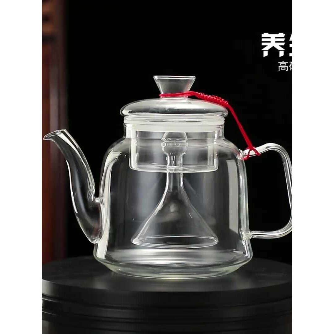 电陶炉耐热玻璃蒸茶壶煮茶器蒸汽煮茶壶黑茶普洱烧水壶泡茶壶家用