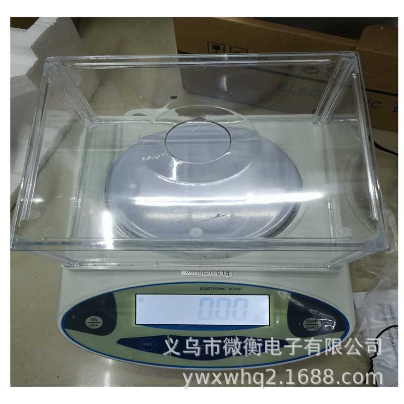 供应0.001/500电子天平计数秤一件起卖带防风罩英文计重秤