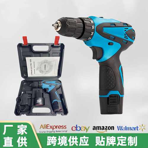 跨境新款12V充电钻电动工具手电钻套餐 锂电钻 电动螺丝刀