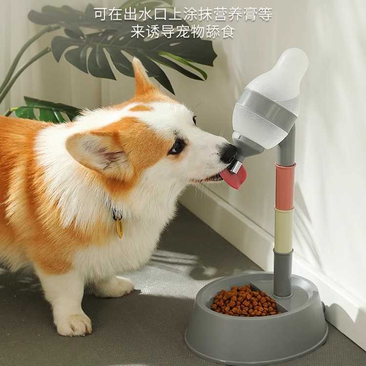 宠物饮水器狗狗喝水壶不湿嘴立式两用喂水喂食碗现货 代发