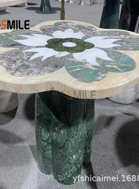 Multicolour Flower Shape Waterjet Side Coffee end Table茶几