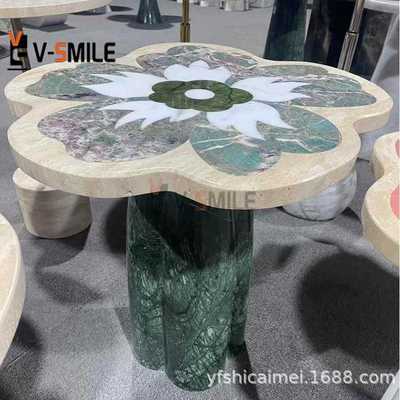 Multicolour Flower Shape Waterjet Side Coffee end Table茶几