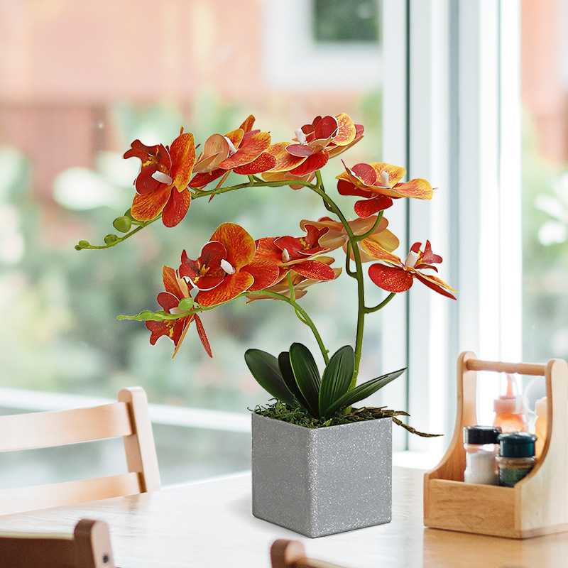 仿真花盆景 高档仿真蝴蝶兰套装仿真植物婚庆假花桌面客厅装饰