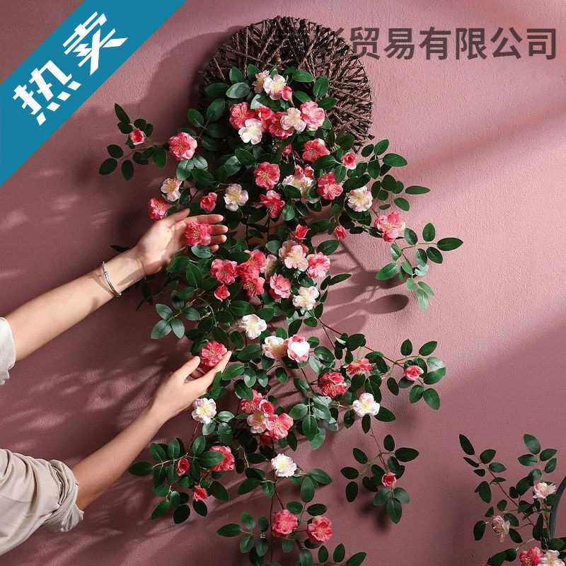 仿真蔷薇花壁挂装饰绿植阳台墙面挂件遮丑壁饰创意立体高档