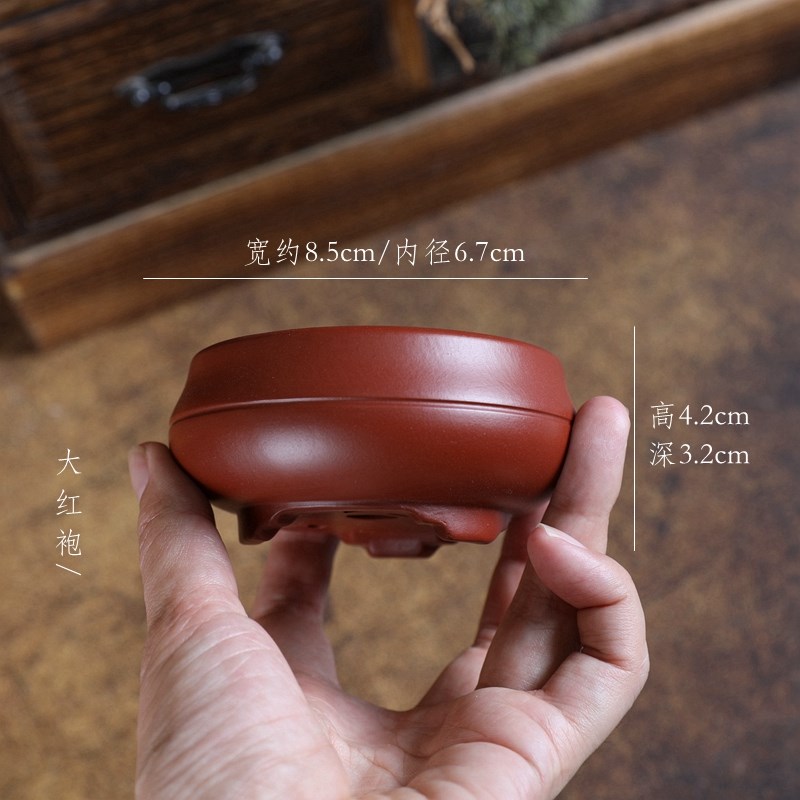 腰线小圆e肚原矿大红袍手工微型绿植多肉花盆迷你盆掌中宝