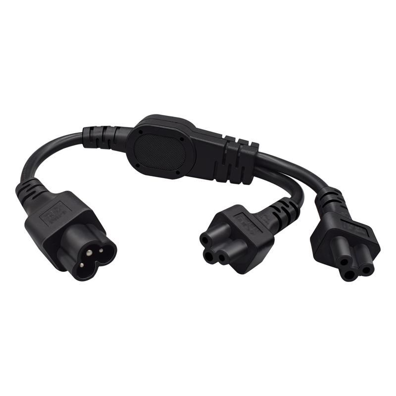 E二C20 C转双6转换2*C5全铜电源转换线L 梅花公I头母头一分电源线