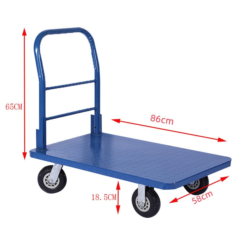 货源供应平板手推车静音拖车搬运车快递M小拉车仓库超市搬运车